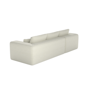 Divano Sezionale Modulare Moderno Convertibile a 3 Posti in Corduroy con Seduta Profonda e Chaise Longue, Rivestimento Morbido in Tessuto a Coste Larghe - Product Image 4