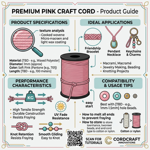 Premium Waxed Cotton <b>Cord</b> Waterproof <b>Braided</b> Cotton Thread High Tenacity Wax String for Jewelry Making DIY Bulk - Product Image 6