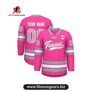 Jersey de Hockey sobre Hielo Personalizado 2026, Verde, Cuello en V, Manga Larga, Logotipo de Equipos Sublimado, Poliéster Transpirable, Unisex para Adultos - Product Image 4