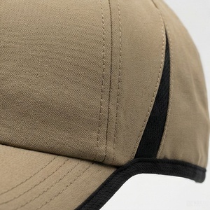 Unisex 6-Panel <b>Baseball</b> <b>Cap</b> Solid Color Twill Fabric Fitted Back Closure Casual Style Adult Hat Beige with <b>Black</b> Trim - Product Image 5