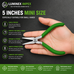 LUMINEX IMPEX LUB=113 <b>Long</b> <b>Nose</b> Stainless Steel Lightweight Smooth Work Jewelry Making Polishing Pliers - Product Image 2