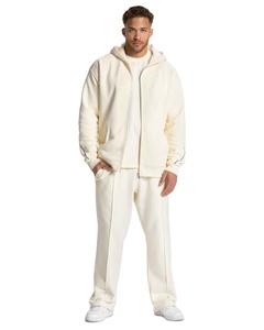 Top Trendy Winter Men's Oversize Zipper Chándales Set Personalizar DTG Printing 100% Cotton Heavyweight Hoodie Sweatpants Baggy - Product Image 1