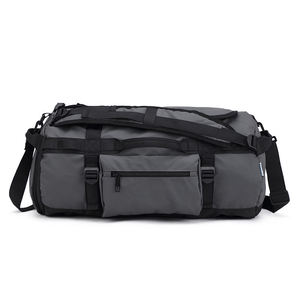 Sac de voyage en nylon gris avec fermeture à glissière, plusieurs compartiments, résistant à l'eau, sac à dos de voyage unisexe, forme rectangulaire - Product Image 1