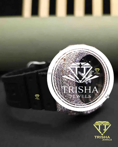 Reloj de lujo con diamantes de moissanita VVS completamente cubiertos de circonitas, en plata de ley 925. - Product Image 6