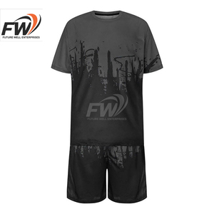 Conjunto Deportivo Informal de Verano para Hombre, Camiseta y Pantalones Cortos con Logotipo, Transpirable, Unisex, 100% Algodón, Personalizable OEM - Product Image 1