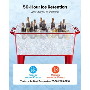 Frigorifero portatile da 80 litri con 4 ruote girevoli, carrello refrigerante per feste in patio, contiene 50 bottiglie/110 lattine - Product Image 5