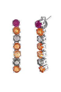 Pendientes de Zafiro Múltiple en Plata de Ley 92.5 KLST-30505 - Product Image 3