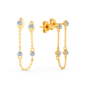 Boucles d'oreilles en or massif 14K 9K 10K 18K avec diamants de laboratoire certifiés IGI, fabricant de bijoux fins éthiques RJC ODM OEM, vente en gros EA501903 - Product Image 4