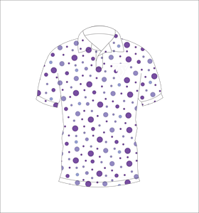 Polo pour homme à pois violets, personnalisable par sublimation, manches courtes, décontracté, respirant, léger, pour le golf - Product Image 4