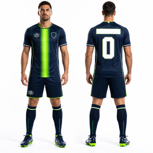 Professional <b>Soccer</b> Uniforms With Jersey And Shorts Quick Dry Fabric Custom Team Name Durable Heat Transfer Printing - Product Image 1
