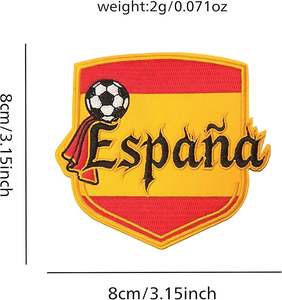 Patch brodé thermocollant drapeau espagnol pour maillot de football – Applique drapeaux nationaux - Product Image 2