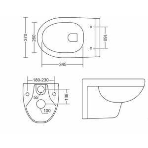 Inodoro suspendido de pared de diseño moderno y resistente, en forma de Spenta, 545x370x380mm, cerámica sanitaria, para uso comercial en baños. - Product Image 4