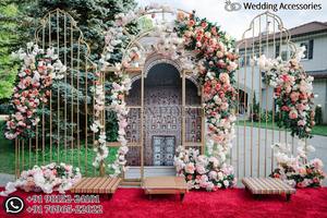 Haldi Theme Fiberglass Golden Urli Tub <b>Stool</b> Set Durable <b>Vintage</b> Modern Traditional Wedding Event Wholesale Export Quality - Product Image 3