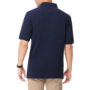 Camiseta Polo Azul Marino Sólida para Hombre, Cómoda, de Mezcla de Algodón, Informal, con Logotipo Personalizado, Fabricante Mayorista OEM - Product Image 3