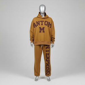 Conjunto Deportivo para Hombre, Tendencia en Moda, Cómodo, Transpirable, con Capucha, Corte Holgado, Tallas Grandes, Casual, Invierno, Estampado a Cuadros, 100% Algodón - Product Image 3