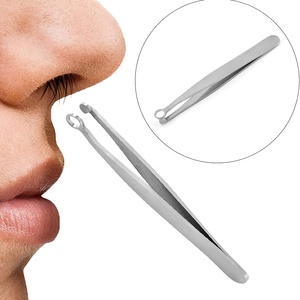 Professional Nose Hair <b>Removal</b> Tweezer Anti Slip Grip Manual Nose Hair Trimming <b>Tool</b> Eyebrow Tweezers Rounded Tip - Product Image 4