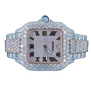 Reloj de Diamantes Personalizado con Moissanita VVS, Estilo Hip Hop, Mecánico, Certificado, en Oro Blanco, Automático, Unisex, para Hombre - Product Image 1