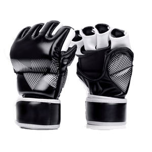 Guantes de MMA de Cuero, Medios Dedos, Cierre de Velcro, Unisex, para Entrenamiento de Artes Marciales - Product Image 4