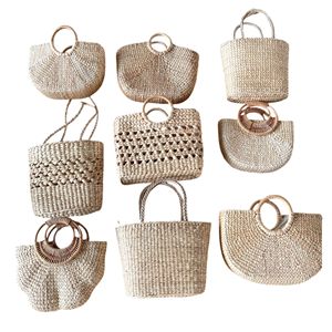 Bolso de Mano Tejido a Mano de Seagrass para Mujer, Ecológico, Bolso de Verano con Forro de Algodón y Servicio de Etiqueta Privada - Product Image 5