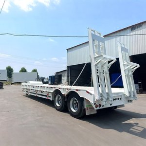 Premium Quality Heavy Duty 3 Axle 4 Axles 18 Meter 40ft 40ton 60ton Lowbed <b>Trailer</b> Low Bed Lowbed Semi <b>Trailer</b> for Sale Belgium - Product Image 5