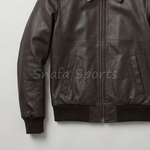 Chaqueta de Cuero Genuino de Alta Calidad, Piel de Cordero, Directo de Fábrica, Talla Grande, con Cierre, Chaqueta de Cuero a la Moda para Hombre, Abrigos de Cuero - Product Image 4