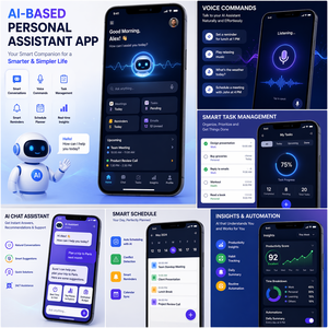 Application d'assistant personnel intelligente basée sur l'IA avec automatisation intelligente des tâches, interaction vocale et gestion de la productivité en temps réel - Product Image 1