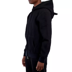 High Quality No String Breathable Stone Acid Washed Hoodies <b>Men</b> Full Zip Us Boxy 500 GSM Designer Enzyme Wash Hoodie - Product Image 3