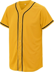 T-shirt de baseball à col en V imprimé respirant 100% polyester 180 grammes, personnalisable, manches courtes, broderie de logo d'équipe personnalisée - Product Image 6