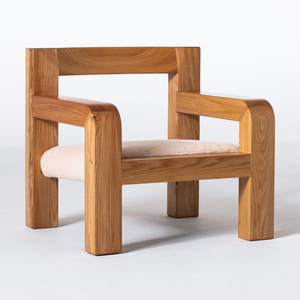 Modern Wooden <b>Dining</b> <b>Chair</b> Solid Wood Construction Upholstered Cotton Seat Minimalist Design Home Furniture Indoor Use - Product Image 1