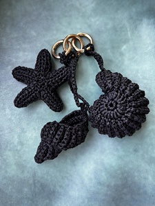 Handmade <b>Anime</b> Style <b>Keychain</b> Durable Lightweight Eco-Friendly Unisex Accessory with Starfish Oyster Shell Patterns - Product Image 5