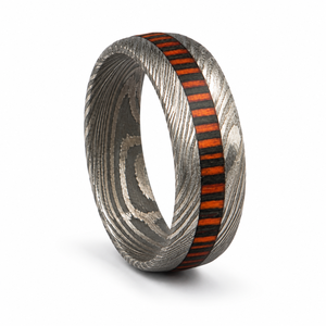 Anillo de Acero de Damasco Hecho a Mano Personalizado Jexmoo con Caja de Anillo e Impresión Digital - Regalo Perfecto para el Día del Padre para Papá, Esposo, Novio - Product Image 5