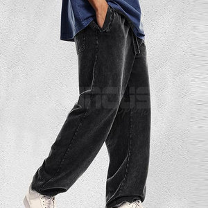 Hot Sale 100% Cotton Lightweight Eco-Friendly <b>Men</b> Acid Wash <b>Trouser</b> Loose Fit Breathable Best Selling Acid Wash <b>Trouser</b> - Product Image 2