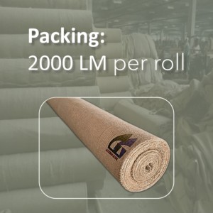 Rouleau de tissu Leno en jute 100% de 2,5 m de large, 46 g/m², tissage Scrim, écologique, filet de jute géométrique pour usage agricole, vente en gros Goodman Global - Product Image 3