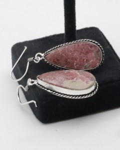Natural Agate <b>Hoop</b> Earrings with German <b>Silver</b> – Handmade Gemstone <b>Hoop</b> Jewelry for Women - Product Image 4