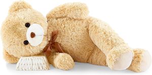 YunNasi Grand ours en peluche, jouet en peluche doux, 90 cm, marron clair - Product Image 3