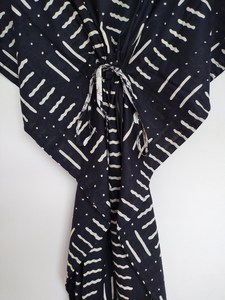 Vestido Kaftán de Algodón Hecho a Mano en India, Ligero, Estilo Kimono, para Playa - Product Image 3