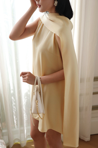 Vestido de seda sin mangas con cuello redondo, estilo casual sencillo, cintura holgada, minimalista, transpirable, largo hasta la rodilla, para uso diario de verano, OEM ODM Vietnam - Product Image 4