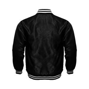 Full Customized Embossed Canvas Stand Collar Patches Black Letterman <b>Varsity</b> <b>Jackets</b> Low MOQ Sports <b>Bomber</b> <b>Jackets</b> - Product Image 5