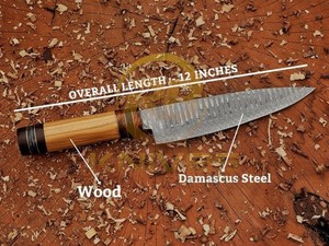Cuchillo de Cocina Damasco Personalizado con Mango de Madera Natural, Venta al Por Mayor Directa de Fábrica - Product Image 2