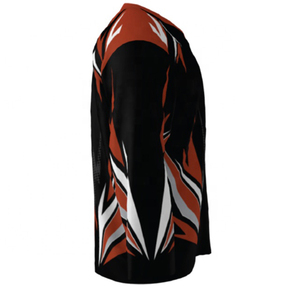 Nouveau design, ensemble de maillots de hockey sur glace personnalisés, antibactérien, 100% polyester, sublimation, broderie 3D, col en V, uniforme d'équipe, OEM North - Product Image 4