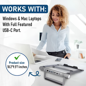 6-in-1 <b>USB</b>-<b>C</b> Docking Station & Foldable Laptop Stand, 4K HDMI, 1Gbps LAN, SD/TF Reader, 100W PD <b>Charging</b>, Dual <b>USB</b> 3.0 - Product Image 5