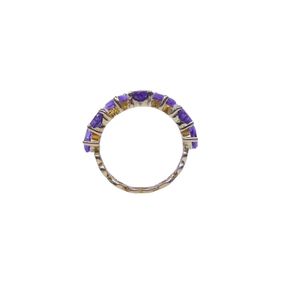 Bague classique pour femme en acier inoxydable plaqué or 14 carats avec pierre précieuse améthyste, idéale pour les mariages - Marque Gemvanity, style religieux hindou pour fiançailles - Product Image 2