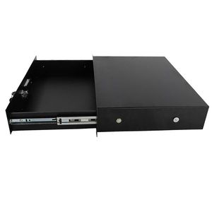 19\" 2U Black Steel Plate DJ Drawer Equipment Cabinet with Keys Audio Sound Equipment Storage Solution - Product Image 4