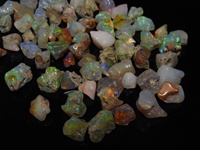 Opales éthiopiennes, pierres précieuses minérales, multi-flashes, polies au feu, naturelles, brutes, en forme de nuggets, 12-8 mm de long, environ 100 carats, tiers