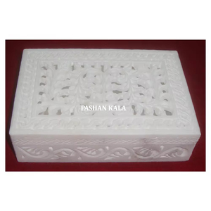 Boîte à bijoux faite à la main en stéatite naturelle de forme rectangulaire avec une finition fine pour la décoration de la maison et le but de cadeaux - Product Image 2
