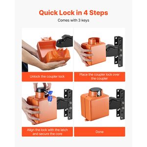 Lucchetto di sicurezza Demco da 2 2 5/16 pollici con testa in ghisa e 3 chiavi per gancio di traino e sicurezza catena - Product Image 4