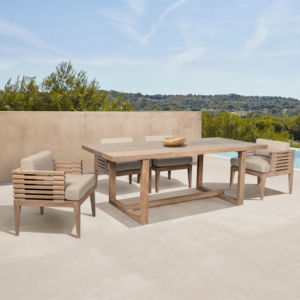 Silla de Madera de Teca Sólida para Exteriores con Cojín, Muebles para Patio, Jardín, Hotel, Resort, Proveedor de Indonesia - Product Image 6