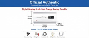 Calentador de Agua Eléctrico Delgado de Pared con Control Inteligente - Product Image 6