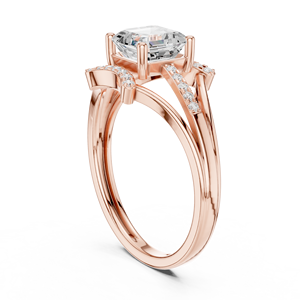 <b>Sovereign</b> Asscher Cut Lab Grown Diamond <b>Ring</b> GRA Certified Multi Cut Lab Grown Diamond <b>Ring</b> Available In Solid 14k Rose Gold - Product Image 3
