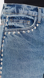 Shorts de Mezclilla Casuales de Cintura Media, Rectos, Lavados, Elásticos, con Agujeros, de Alta Calidad, Nueva Colección de Verano para Mujer - Product Image 6